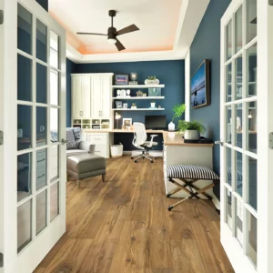 Mohawk Laminate Flooring in home office | Stevens Floor Coverings